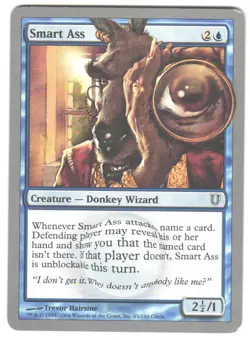 Magic_the_gathering Unhinged Smart Ass #45 2004,MTG,LP Common - Image 1