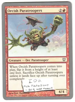Magic_the_gathering Unhinged Orcish Paratroopers #83 2004,MTG,LP Common - Image 1
