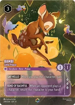 Bambi - Little Prince Enchanted Rare 209/204 - Disney Lorcana Reign Of Jafar - Image 1