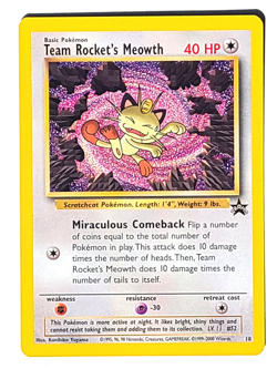 Team Rocket's Meowth 18/53 Wizards Black Star Promo Card Pokemon 2000 Near Mint - Image 1