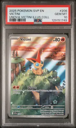 2025 POKEMON SVP EN-SV BLACK STAR PROMO #208 VICTINI PSA 10 - Image 1
