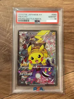 PSA 10 Battle Festa 2014 Pikachu 090/XY-P Promo Pokemon Card Japanese GEM MT - Image 1