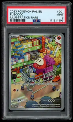FUECOCO POKEMON PALDEA EVOLVED EN ILLUSTRATION RARE HOLO 201/193 PSA 9 MINT - Image 1