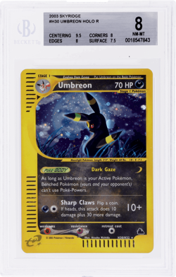 2003 Pokemon Skyridge Umbreon Holo #H30 BGS 8 - Image 1