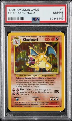 1999 POKEMON GAME #4 CHARIZARD-HOLO PSA 8 - Image 1