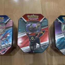All 3 Pokemon V Heroes 2022 4 pack V Tins ESPEON SYLVEON UMBREON FACTORY SEALED - Image 3