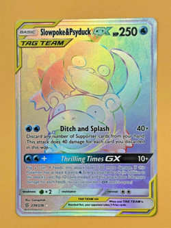 Pokemon: Slowpoke & Psyduck GX #239/236 SECRET RAINBOW Unified Minds [NM++] - Image 1
