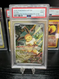 Pokemon Eevee Prismatic Evolutions ETB Center Exclusive Promo PSA 9 - Image 1