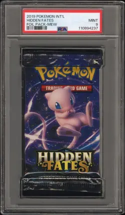 2019 Pokemon INT'L Hidden Fates Foil Booster Pack Mew Art PSA 9 Mint - Image 1