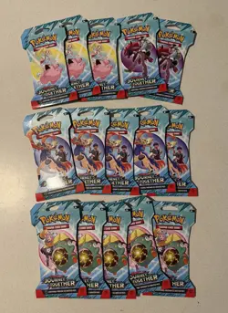 Pokemon Scarlet & Violet JOURNEY TOGETHER TCG booster LOT OF 15 PACKS TOTAL NEW - Image 1