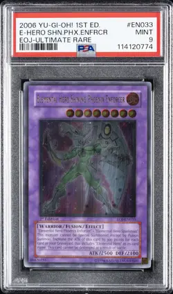 2006 1ST ED-ULTIMATE RARE #EN033 ELEMENTAL HERO SHINING PHOENIX ENFORCER PSA 9 - Image 1