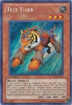 Test Tiger - LCGX-EN242 - Secret Rare NM Legendary Collection 2 Yugioh - Image 1