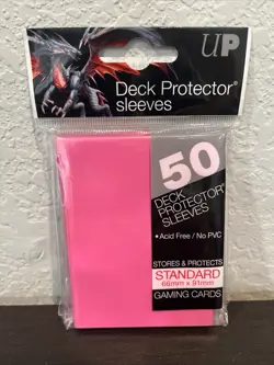 50 Ultra Pro DECK PROTECTORS BRIGHT PINK Card Sleeves Standard Size Pokemon ccg - Image 1