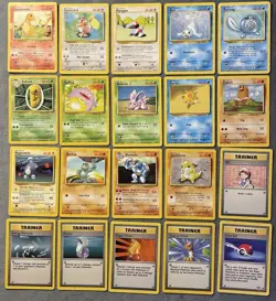 Vintage Pokemon Cards Lot Base Set Charmander Starts Machop Seel Farfetchd WOTC - Image 1