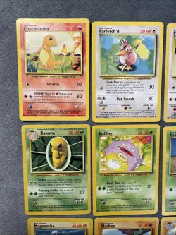 Vintage Pokemon Cards Lot Base Set Charmander Starts Machop Seel Farfetchd WOTC - Image 2