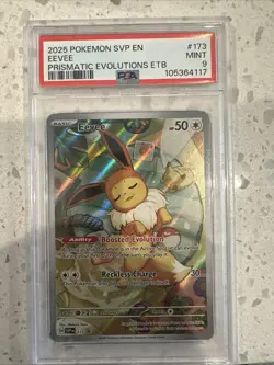 Pokemon Eevee SVP173 Promo Holo Card 2025 TCG Scarlet & Violet PSA 9 - Image 1