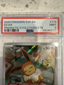 Pokemon Eevee SVP173 Promo Holo Card 2025 TCG Scarlet & Violet PSA 9 - Image 2
