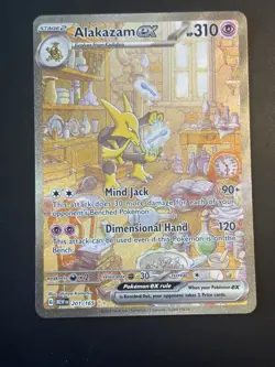 Pokemon Alakazam EX TCG Scarlet Violet-151 Holo Full Art Card 201/165 - Image 1