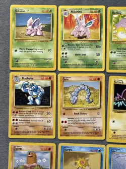 Vintage Pokemon Cards Base Set Onix Machop Staryu Seel Professor Oak Diglett +++ - Image 2