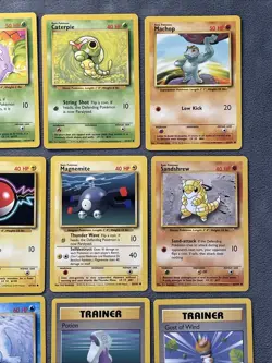 Vintage Pokemon Cards Base Set Onix Machop Staryu Seel Professor Oak Diglett +++ - Image 4