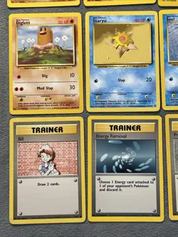 Vintage Pokemon Cards Base Set Onix Machop Staryu Seel Professor Oak Diglett +++ - Image 5