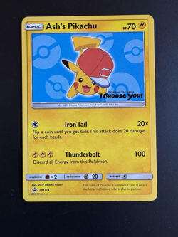(2) Ash's Pikachu - SM114 - Pokemon Card - I Choose You - Promo Black Star Sm114 - Image 1