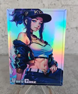 Akali Trading Card Waifu Goddess Story Anime Girl holo Karte Manga Full Art - Image 1