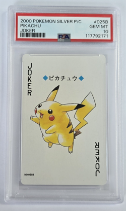 2000 Japanese Pokemon Pikachu #025B Joker Silver Playing Card PSA 10 Gem Mint - Image 1
