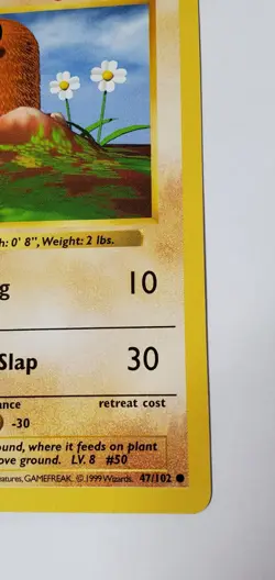 SHADOWLESS BASE SET DIGLETT VINTAGE 1999 47/102 Pokemon Card Game Rare Original - Image 4