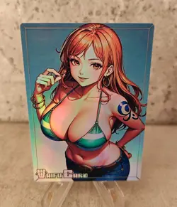 Nami Trading Card Waifu Goddess Story Anime Girl holo Karte Manga Full Art - Image 1