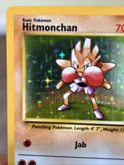 Pokemon TCG Hitmonchan Unlimited Rare Holo Card Base Set 007/102 - Image 2