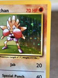 Pokemon TCG Hitmonchan Unlimited Rare Holo Card Base Set 007/102 - Image 3