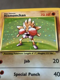 Pokemon TCG Hitmonchan Unlimited Rare Holo Card Base Set 007/102 - Image 5