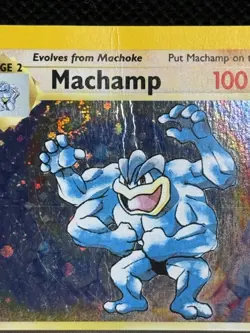 Pokemon TCG Machamp 1st Edition Holo Rare Card Base Set 8/102 MP Swirl 🔥🔥 - Image 3