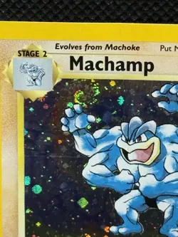 Pokemon TCG Machamp 1st Edition Holo Rare Card Base Set 8/102 MP Swirl 🔥🔥 - Image 4