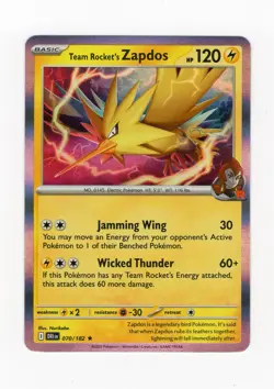 Team Rocket's Zapdos 70/182 Holo Destined Rivals Near Mint Pokemon TCG - Image 1