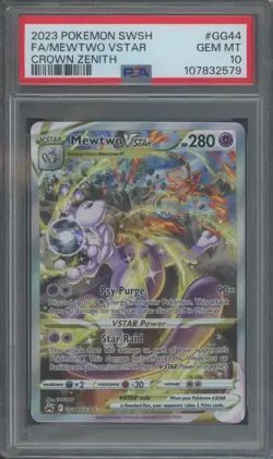 Pokemon TCG Mewtwo Vstar GG44/GG70 Crown Zenith Galarian Gallery PSA 10 - Image 1