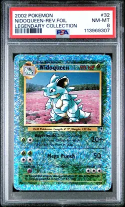 2002 Pokemon Legendary Collection #32 /110 NIDOQUEEN REVERSE FOIL PSA 8 NM-MT - Image 1