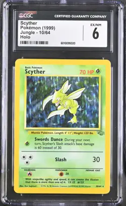 Pokemon TCG Scyther Jungle 10/64 Holo Unlimited Holo Rare - PSA CGC 6 - Image 1