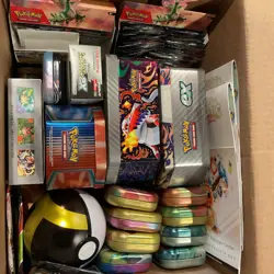 Bulk Pokemon Item Lot, See Photos Empty Tins, Boxes, Pack Arts, Playmat, Binder - Image 3