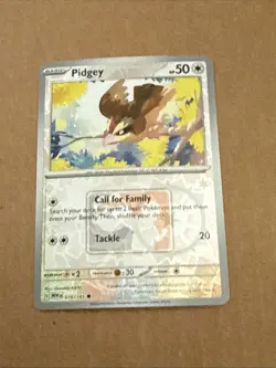 Pokemon Card Pidgey 016/165 151 Play! League Stamp Promo Reverse Holo Near Mint - Image 1
