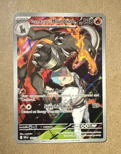 Pokemon TCG Team Rockets Houndoom Illustration Rare Card 191/182 Destined Rivals - Image 1
