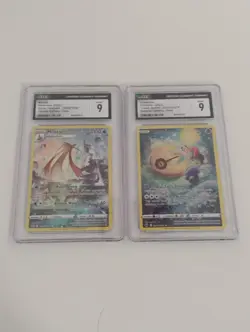 Pokemon Lunatone Galarian Gallery/Milotic Full Art CGC Graded Holo Cards - Image 1