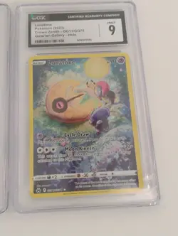 Pokemon Lunatone Galarian Gallery/Milotic Full Art CGC Graded Holo Cards - Image 2