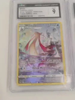 Pokemon Lunatone Galarian Gallery/Milotic Full Art CGC Graded Holo Cards - Image 3