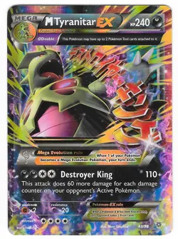 POKEMON CARD - MEGA TYRANITAR EX 43/98 XY ANCIENT ORIGINS MP - Image 1