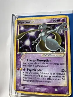 Damaged Gold Star Mewtwo Pokemon Card - Image 1