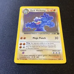 Pokemon Dark Machamp TCG Team Rocket Holo Card 10/82 Excellent NM Condition - Image 2
