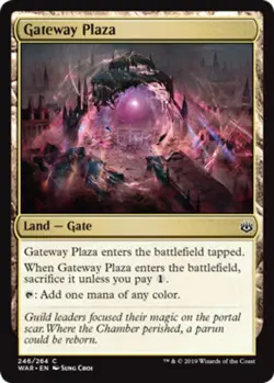 MTG Gateway Plaza - Foil, War of the Spark, Lightly Played, English - Image 1