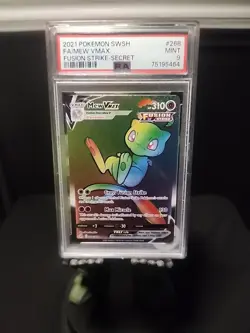 Mew VMAX 268/264 Secret Rainbow Rare Pokemon Fusion Strike PSA 9 - Image 1